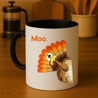 Turkey Moo Cow Funny Thanksgiving Coffee Mug thumb 4