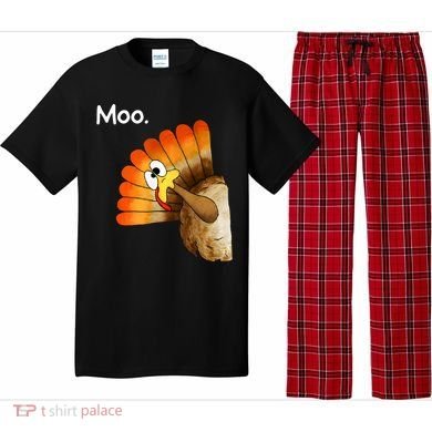 Turkey Moo Cow Funny Thanksgiving Pajama Set