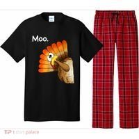 Turkey Moo Cow Funny Thanksgiving Pajama Set thumb 0