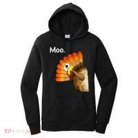 Turkey Moo Cow Funny Thanksgiving Women's Hoodie thumb 0