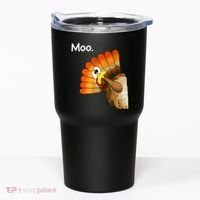Turkey Moo Cow Funny Thanksgiving Tumbler thumb 0
