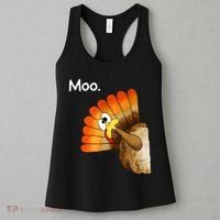 Turkey Moo Cow Funny Thanksgiving Women's Tank Top thumb 3