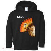 Turkey Moo Cow Funny Thanksgiving Toddler Hoodie thumb 0