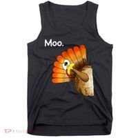 Turkey Moo Cow Funny Thanksgiving Tank Top thumb 0