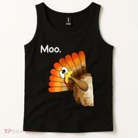 Turkey Moo Cow Funny Thanksgiving Tank Top thumb 2