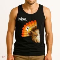 Turkey Moo Cow Funny Thanksgiving Tank Top thumb 3