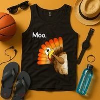 Turkey Moo Cow Funny Thanksgiving Tank Top thumb 4