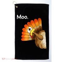 Turkey Moo Cow Funny Thanksgiving Golf Towel thumb 0