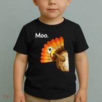 Turkey Moo Cow Funny Thanksgiving Toddler T-Shirt thumb 2