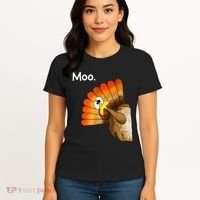 Turkey Moo Cow Funny Thanksgiving Women's T-Shirt thumb 4