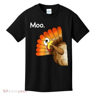 Turkey Moo Cow Funny Thanksgiving Kids T-Shirt