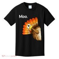 Turkey Moo Cow Funny Thanksgiving Kids T-Shirt thumb 0