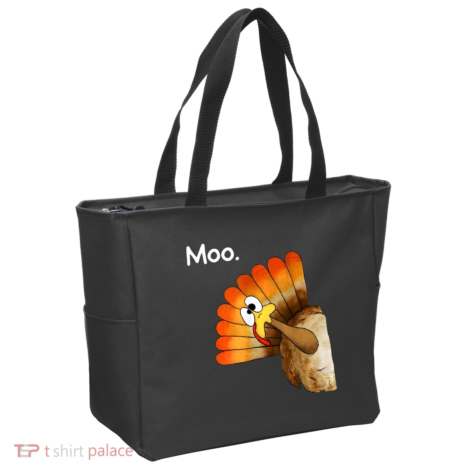 Turkey Moo Cow Funny Thanksgiving Tote Bag