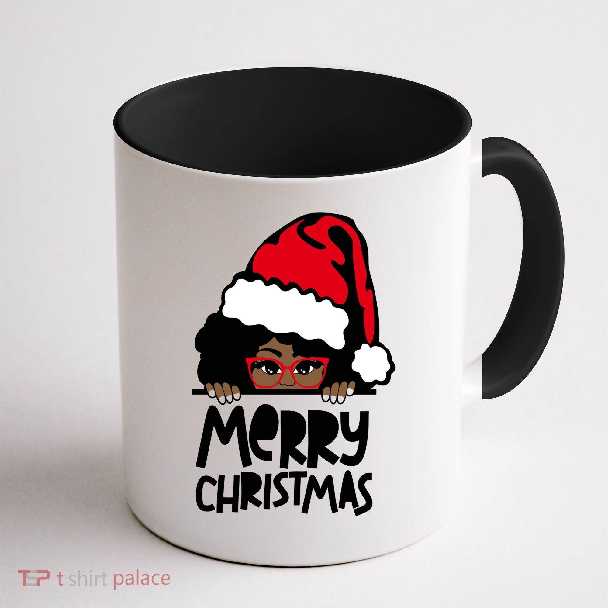 That Melanin Christmas Mrs Claus Santa Black Peeking Claus Gift Coffee Mug