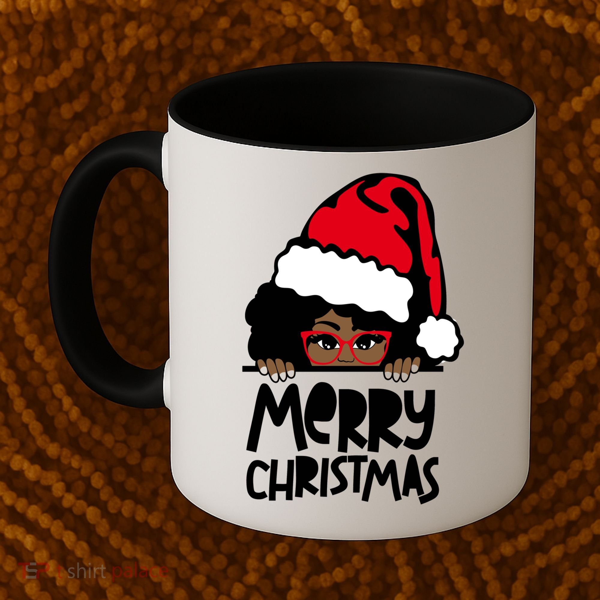 That Melanin Christmas Mrs Claus Santa Black Peeking Claus Gift Coffee Mug