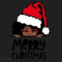That Melanin Christmas Mrs Claus Santa Black Peeking Claus Gift Beanie thumb 2