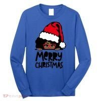 That Melanin Christmas Mrs Claus Santa Black Peeking Claus Gift Long Sleeve Shirt thumb 0