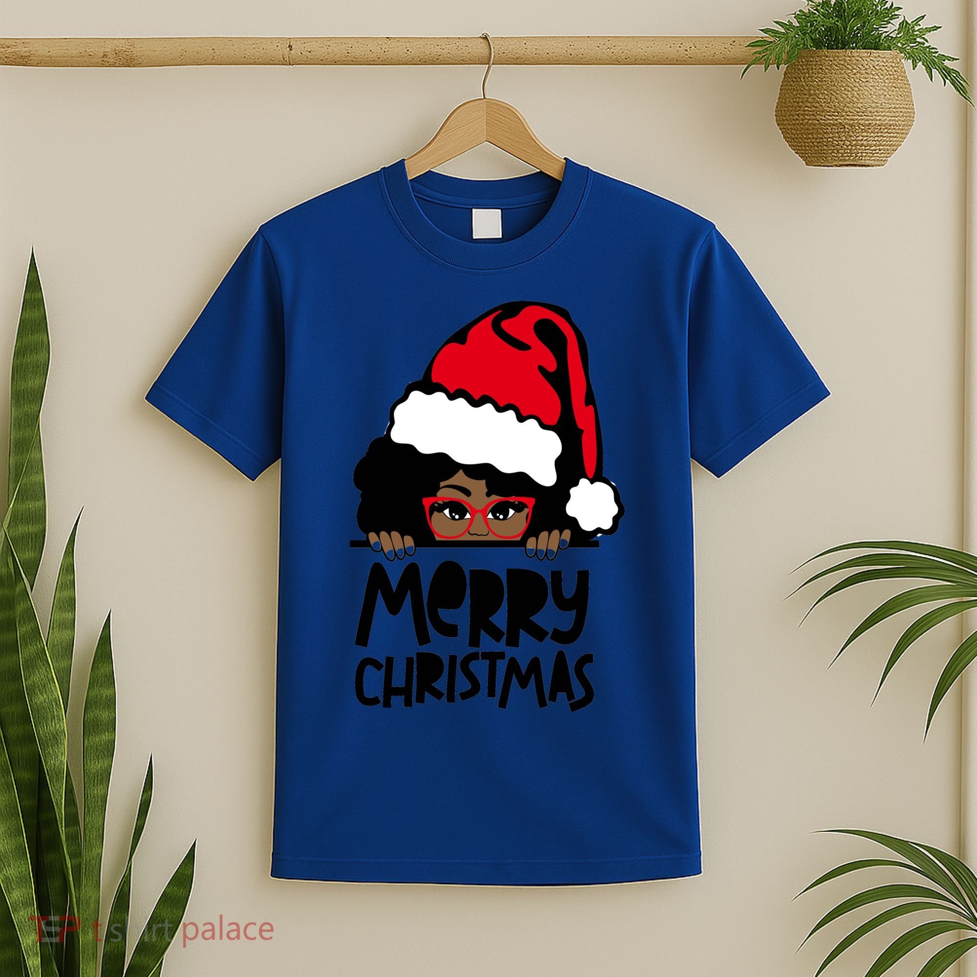 That Melanin Christmas Mrs Claus Santa Black Peeking Claus Gift T-Shirt