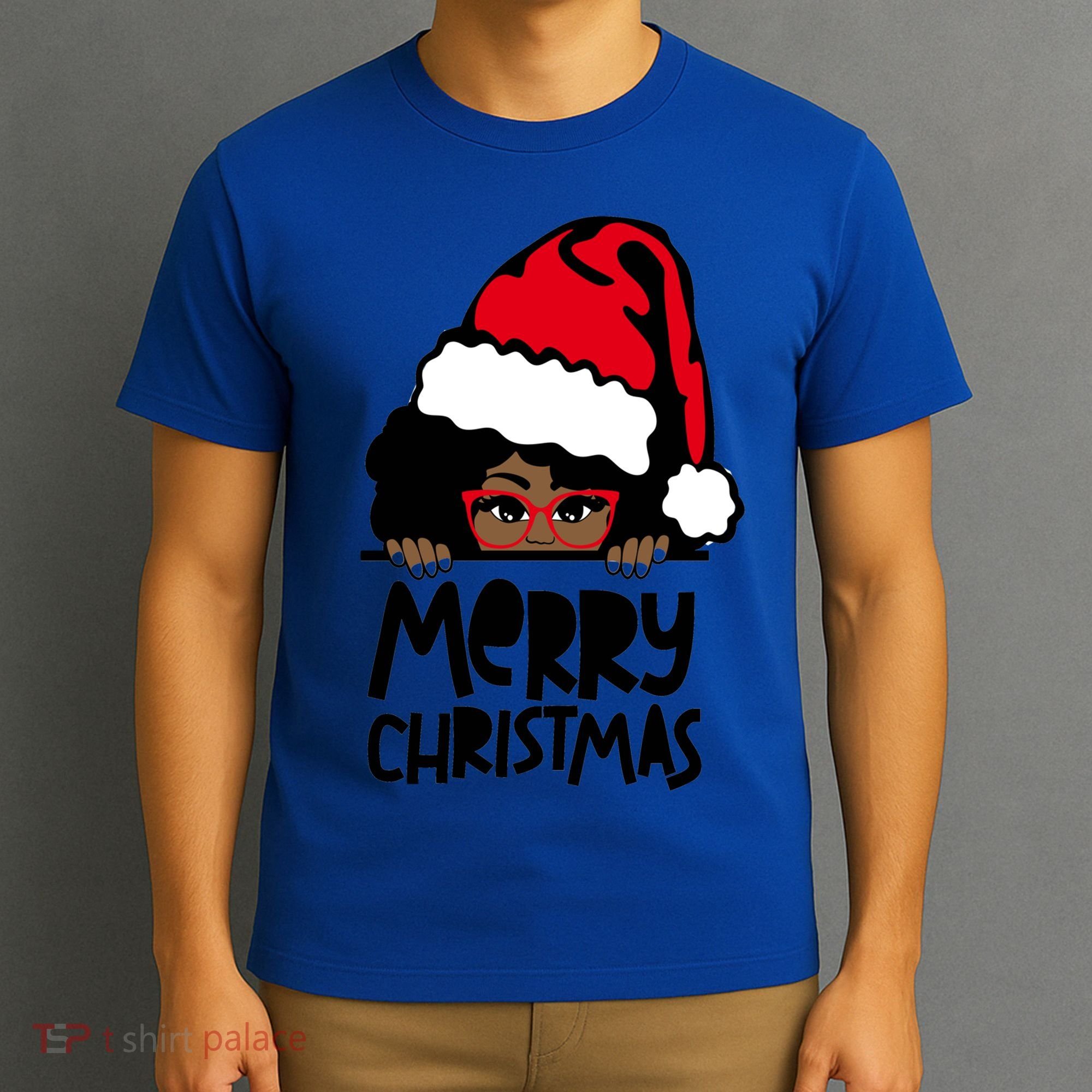 That Melanin Christmas Mrs Claus Santa Black Peeking Claus Gift T-Shirt