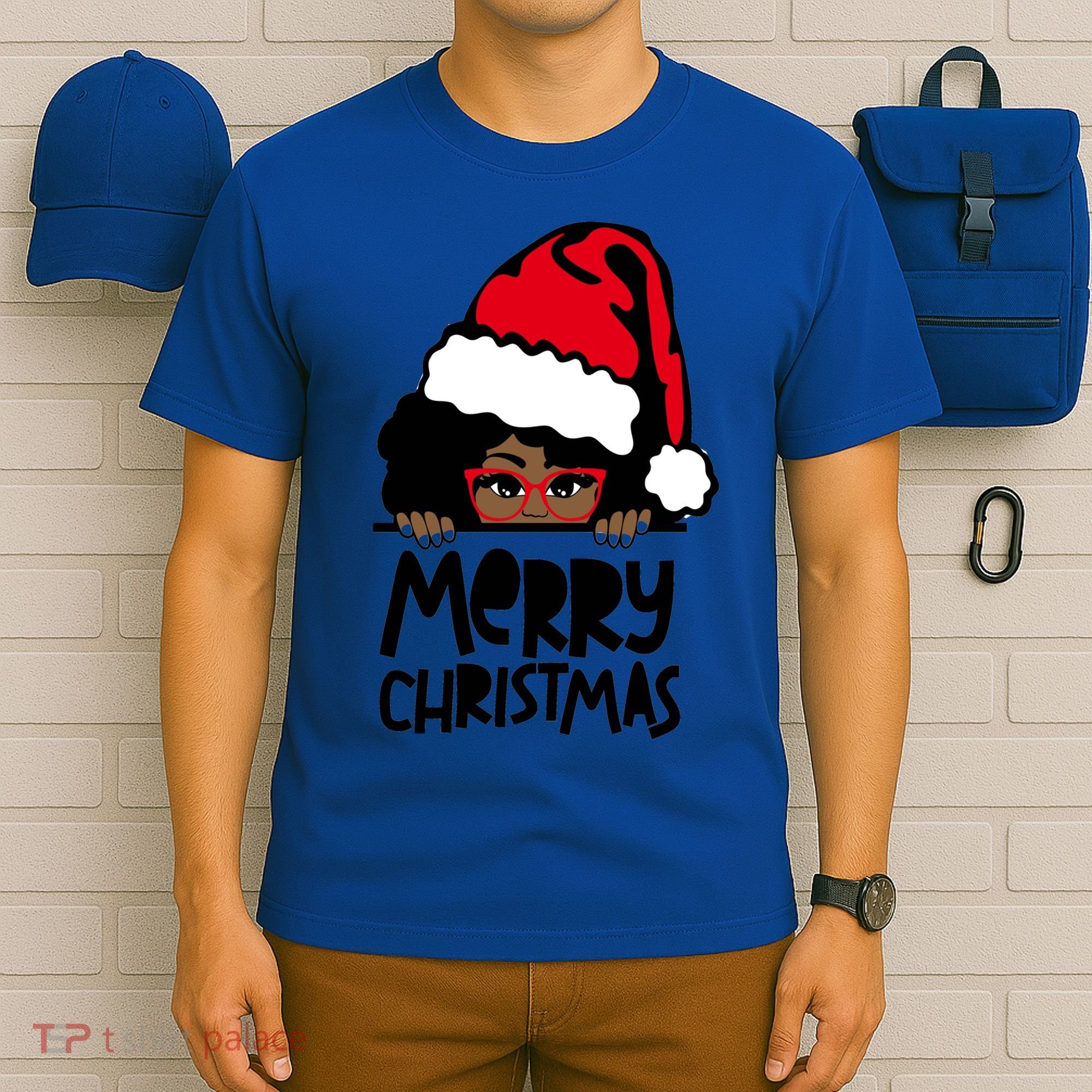 That Melanin Christmas Mrs Claus Santa Black Peeking Claus Gift T-Shirt