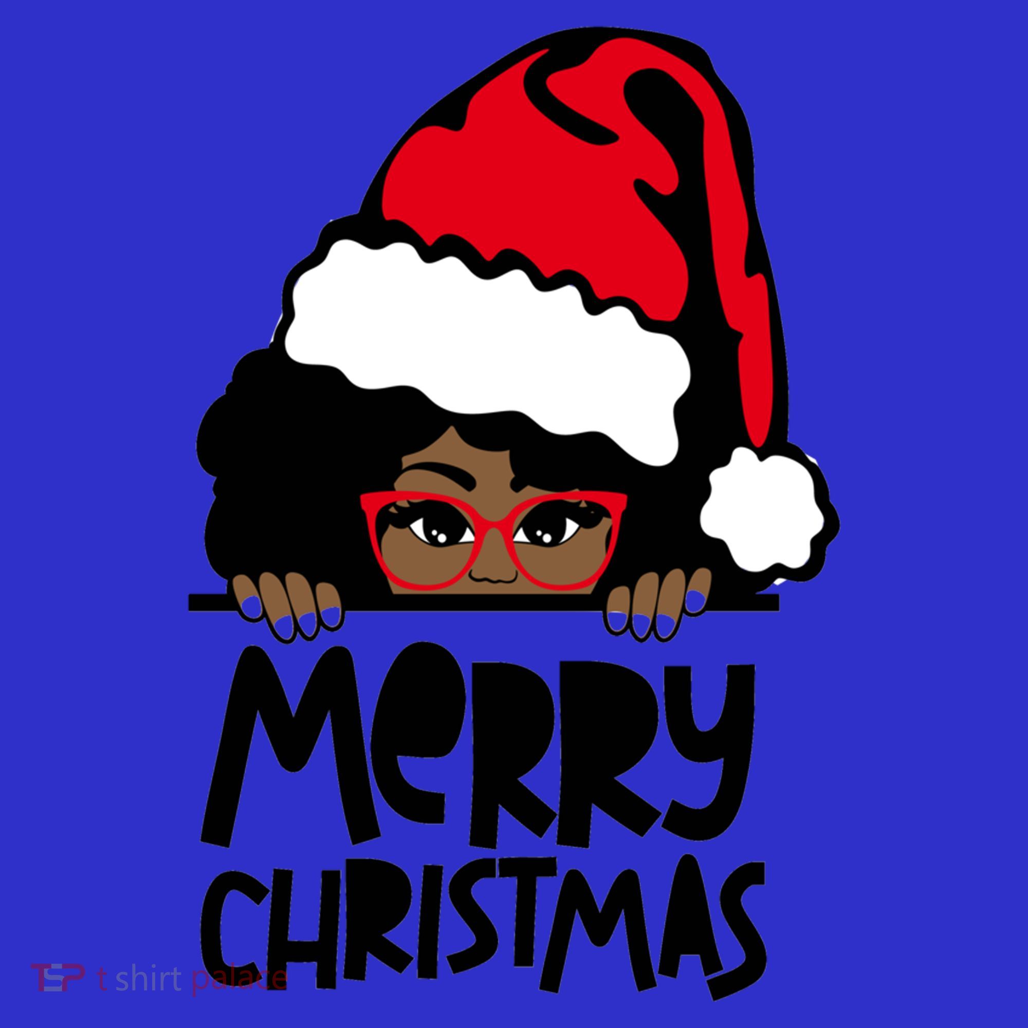 That Melanin Christmas Mrs Claus Santa Black Peeking Claus Gift T-Shirt