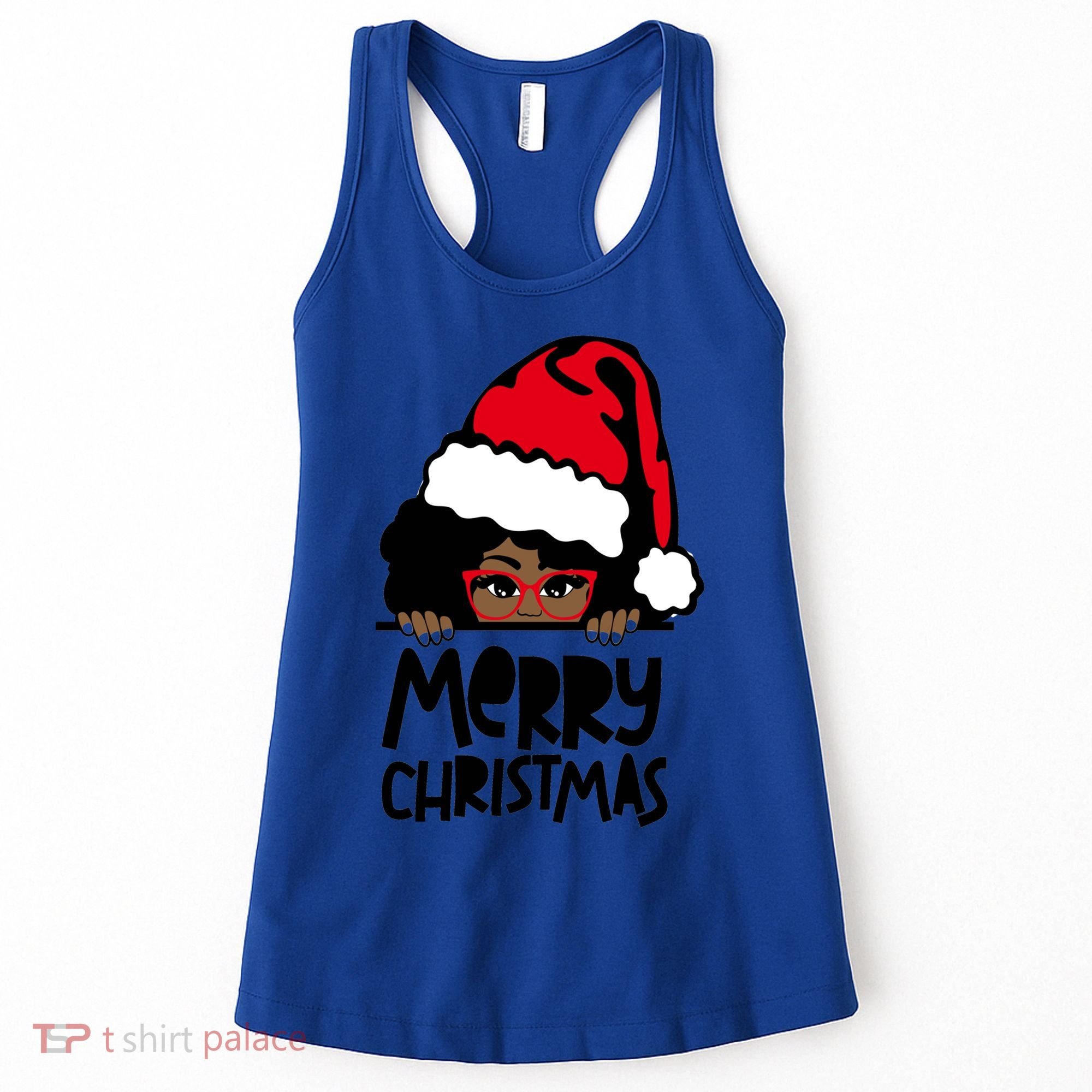 That Melanin Christmas Mrs Claus Santa Black Peeking Claus Gift Women's Tank Top