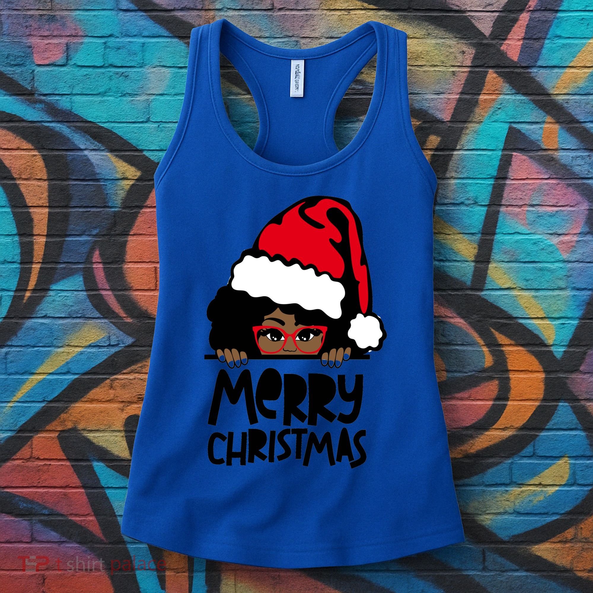 That Melanin Christmas Mrs Claus Santa Black Peeking Claus Gift Women's Tank Top