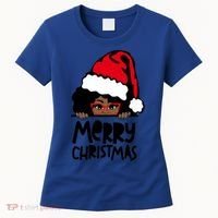 That Melanin Christmas Mrs Claus Santa Black Peeking Claus Gift Women's T-Shirt thumb 0