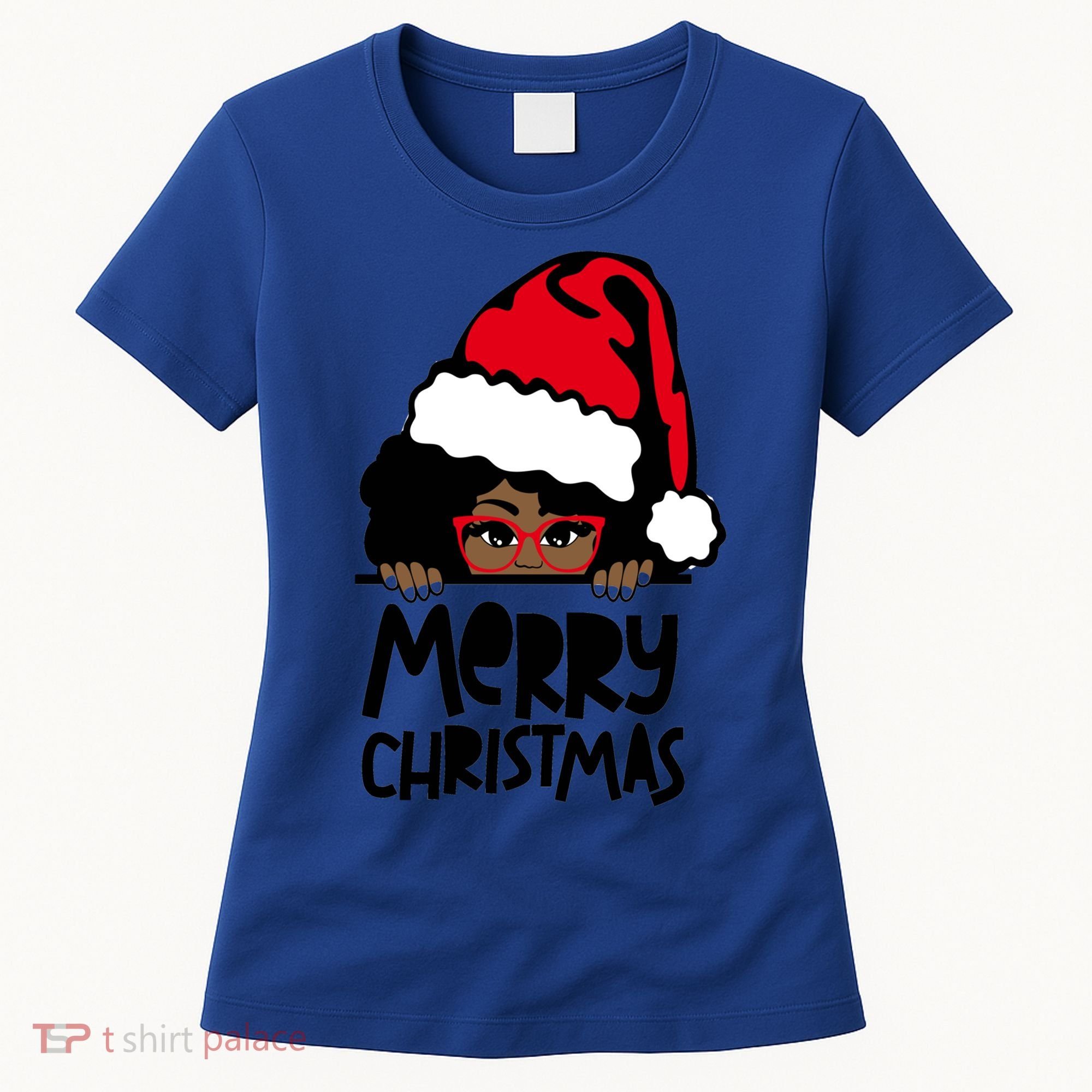 That Melanin Christmas Mrs Claus Santa Black Peeking Claus Gift Women's T-Shirt