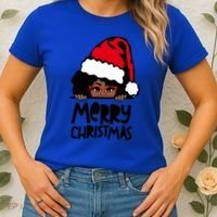 That Melanin Christmas Mrs Claus Santa Black Peeking Claus Gift Women's T-Shirt thumb 2
