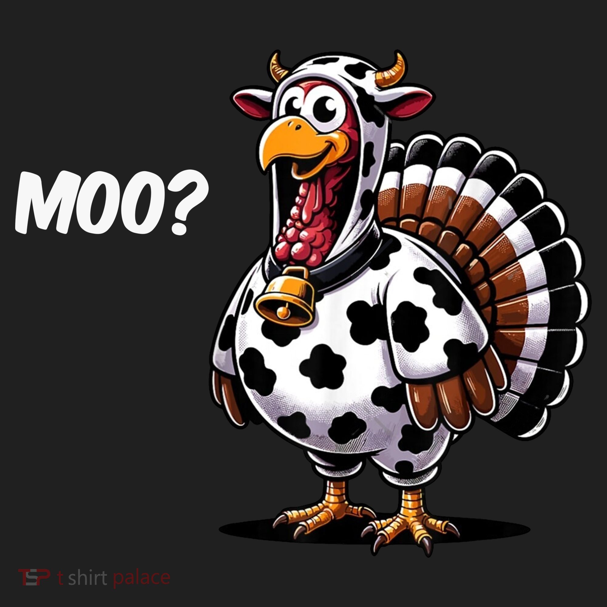 Turkey Moo Cow Funny Thanksgiving Women's Sweatshirt