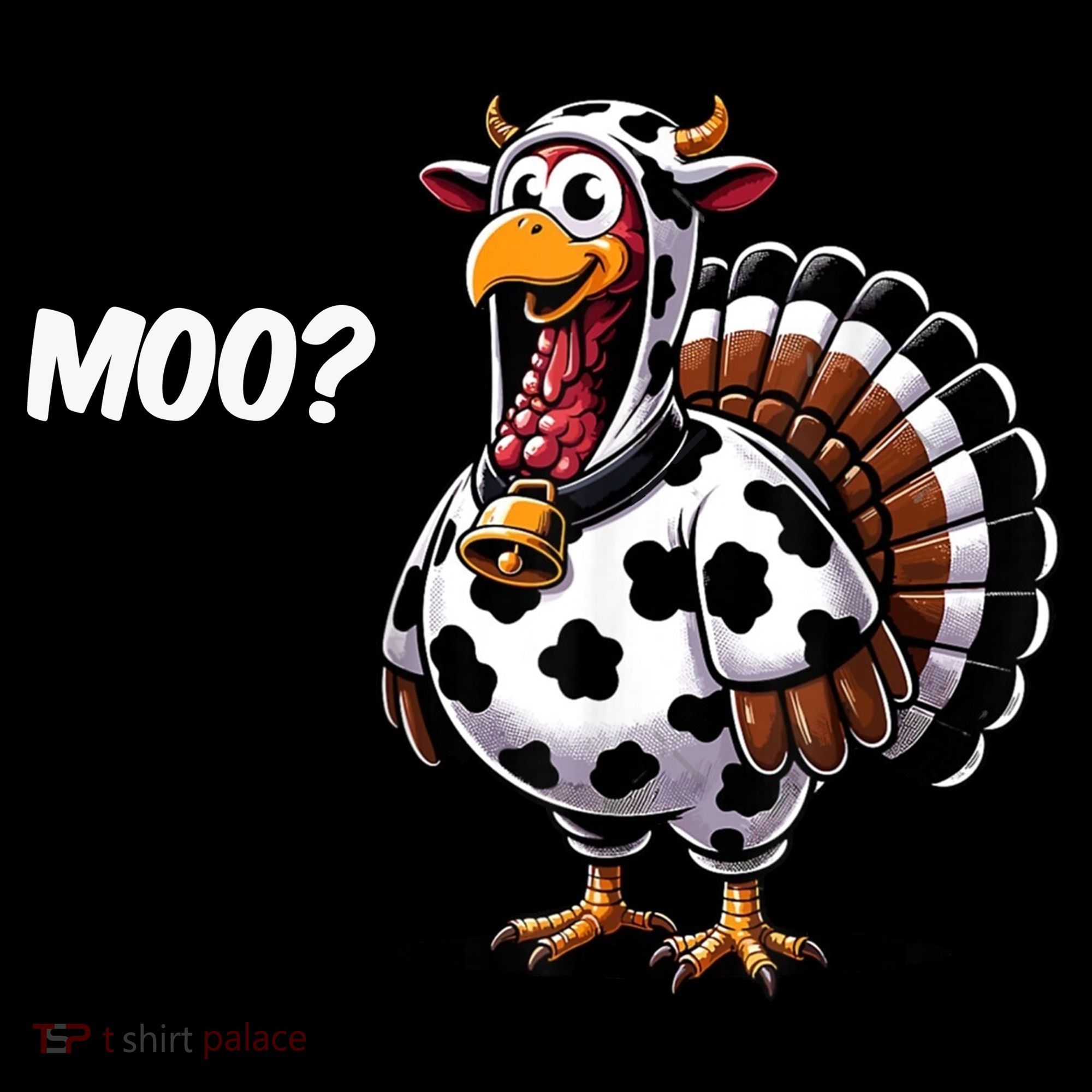Turkey Moo Cow Funny Thanksgiving Coaster