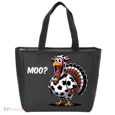 Turkey Moo Cow Funny Thanksgiving Tote Bag
