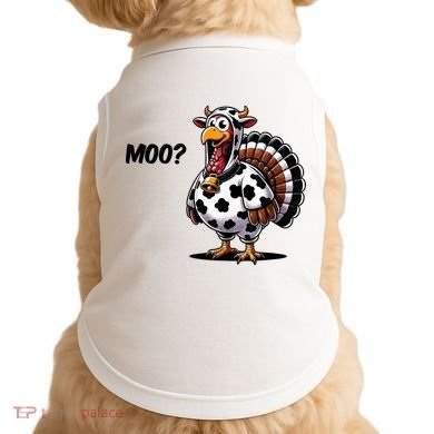 Turkey Moo Cow Funny Thanksgiving Doggie Tank