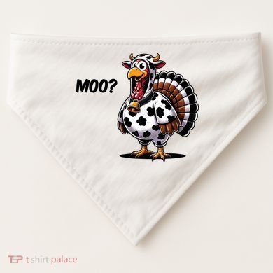 Turkey Moo Cow Funny Thanksgiving USA-Made Doggie Bandana