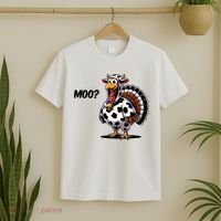 Turkey Moo Cow Funny Thanksgiving T-Shirt thumb 2