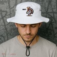 Turkey Moo Cow Funny Thanksgiving Bucket Hat thumb 2