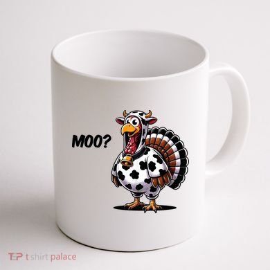 Turkey Moo Cow Funny Thanksgiving Coffee Mug back
