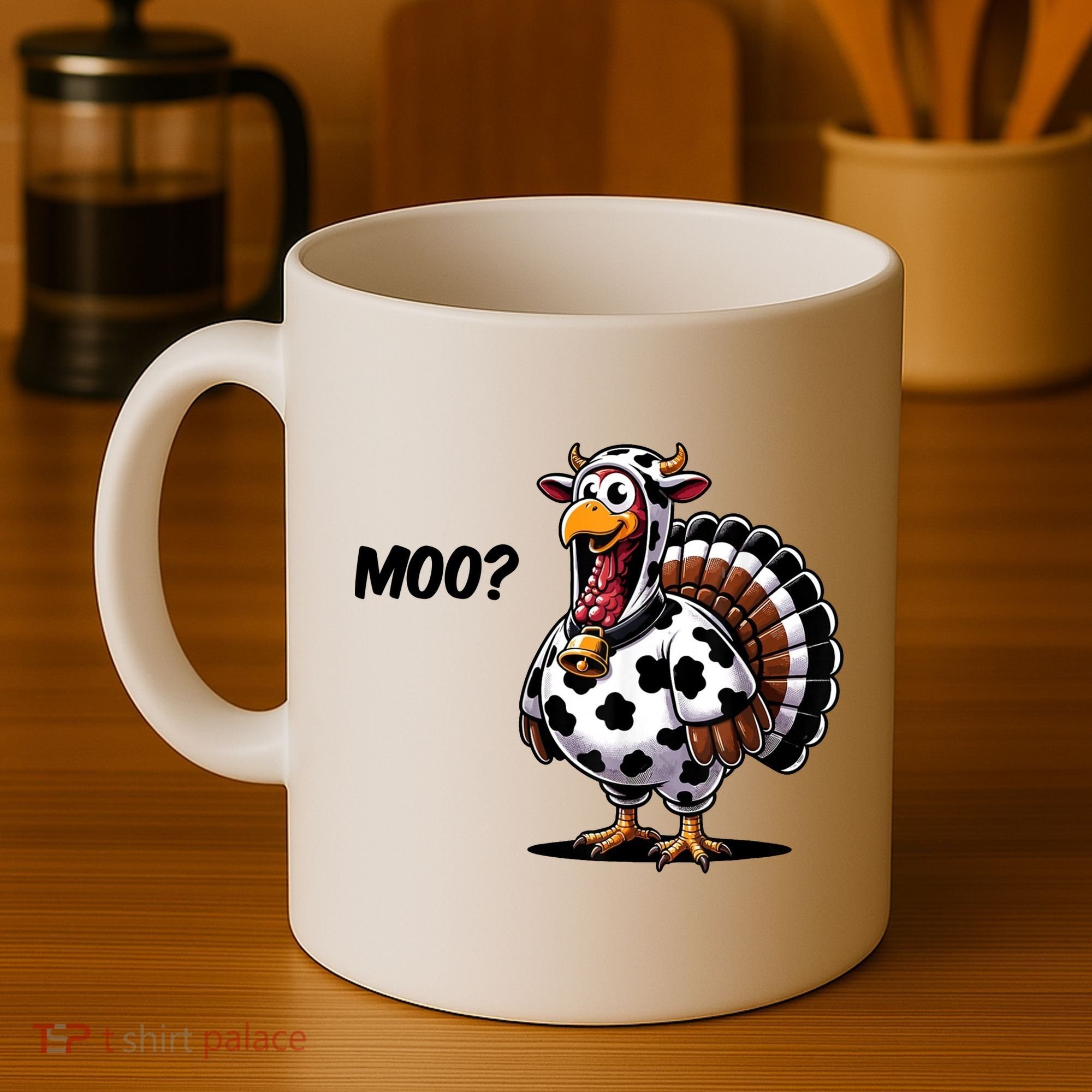 Turkey Moo Cow Funny Thanksgiving Coffee Mug
