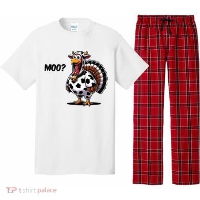 Turkey Moo Cow Funny Thanksgiving Pajama Set