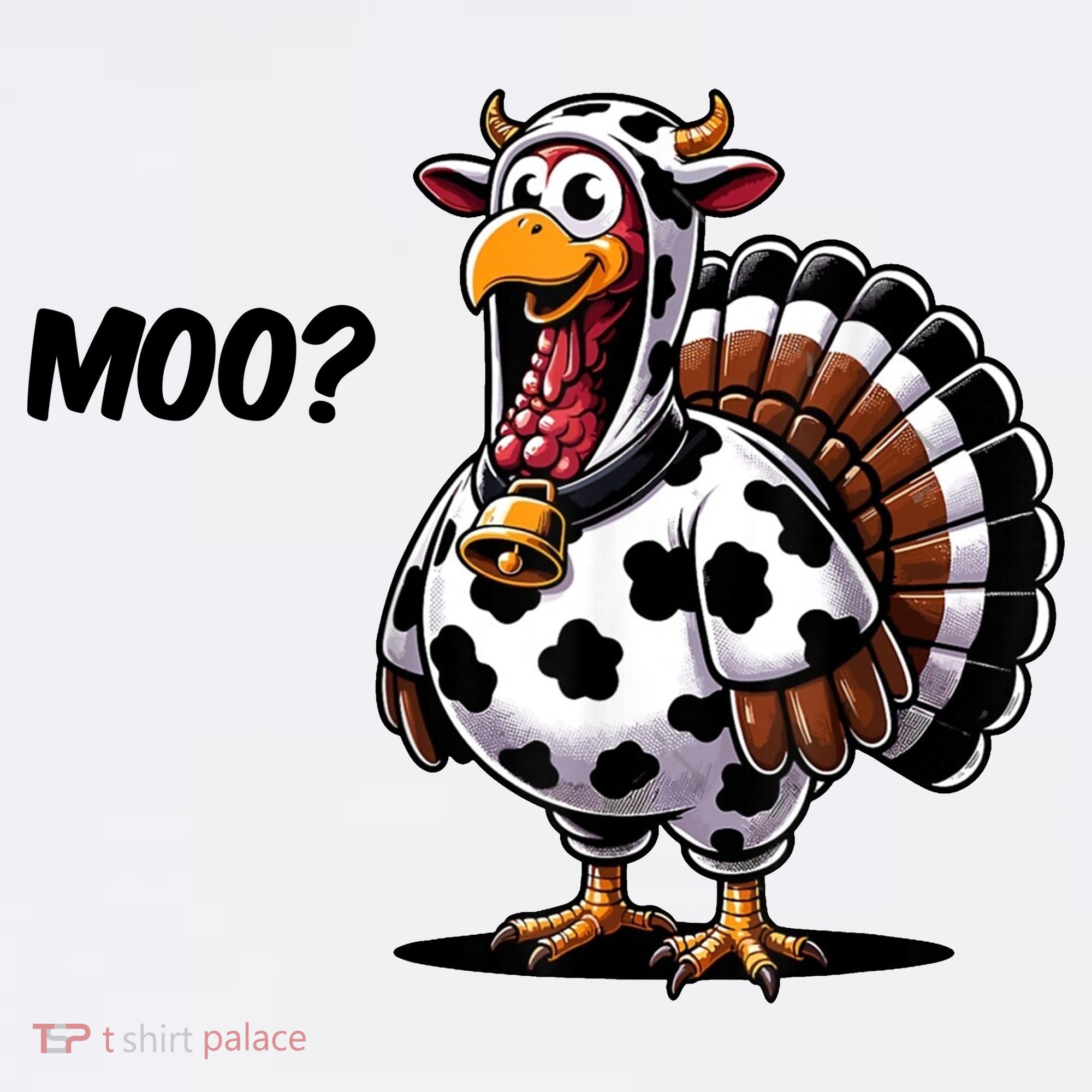 Turkey Moo Cow Funny Thanksgiving Women's Hoodie
