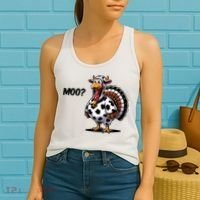 Turkey Moo Cow Funny Thanksgiving Women's Tank Top thumb 2