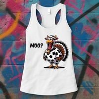 Turkey Moo Cow Funny Thanksgiving Women's Tank Top thumb 3