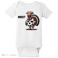 Turkey Moo Cow Funny Thanksgiving Baby Bodysuit thumb 0