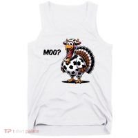 Turkey Moo Cow Funny Thanksgiving Tank Top thumb 0