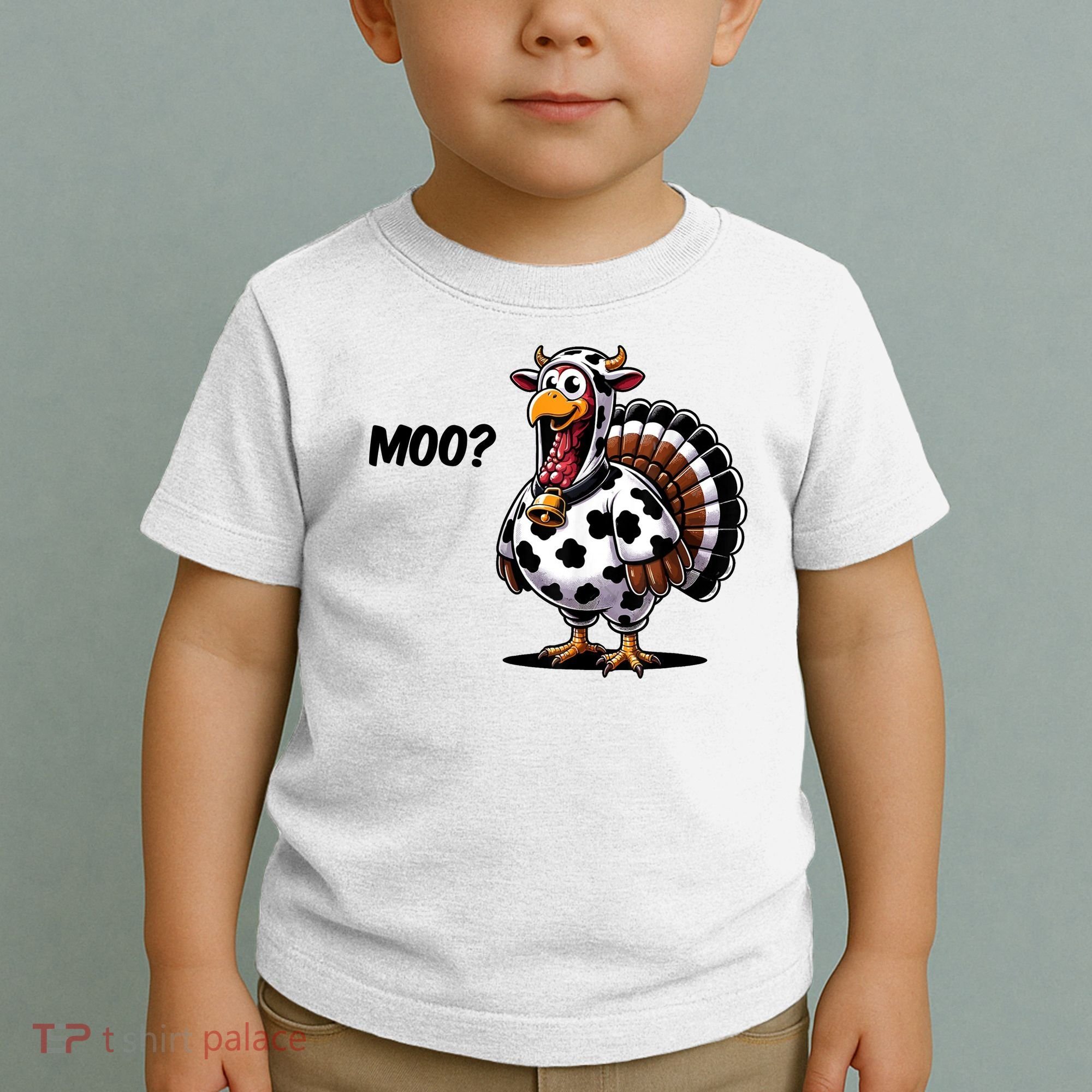 Turkey Moo Cow Funny Thanksgiving Toddler T-Shirt