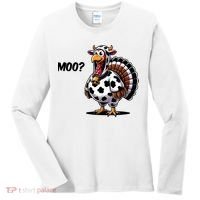 Turkey Moo Cow Funny Thanksgiving Women's Long Sleeve Shirt thumb 0