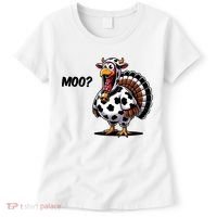 Turkey Moo Cow Funny Thanksgiving Women's T-Shirt thumb 0
