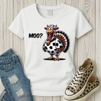 Turkey Moo Cow Funny Thanksgiving Women's T-Shirt thumb 3