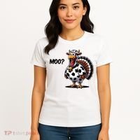 Turkey Moo Cow Funny Thanksgiving Women's T-Shirt thumb 4